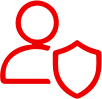 Ícone pessoa com escudo