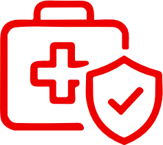 Ícone maleta médica com escudo